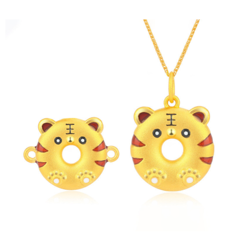 New Year Tiger Charm 24K Pure Gold Pendant